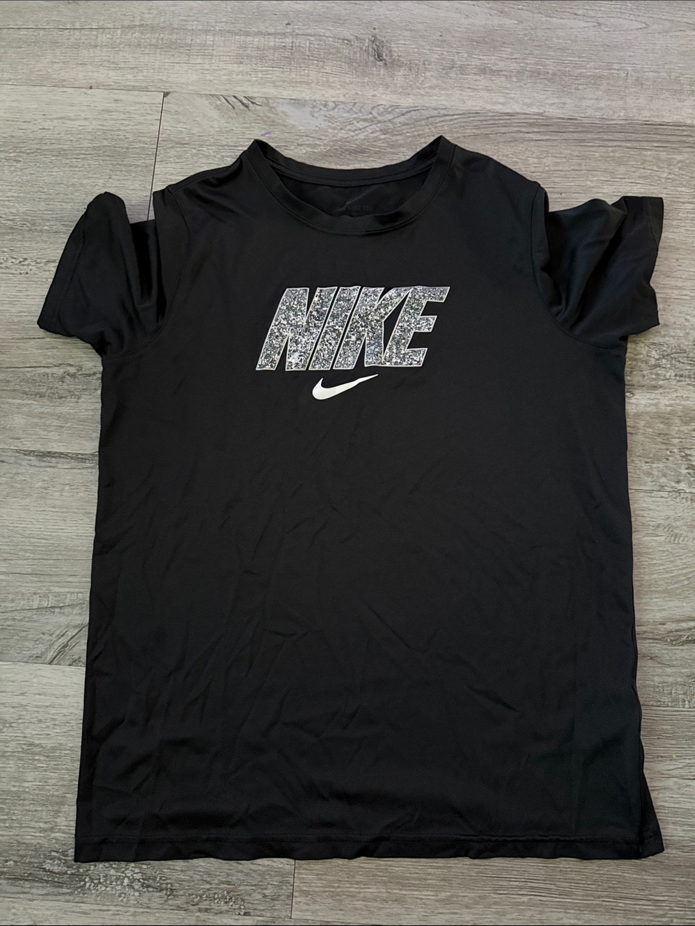 Nike Black Short Sleeve Tee with White Logo